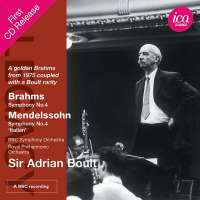 Brahms: Symphony No. 4, Felix Mendelssohn: Symphony No. 4 "Italian"